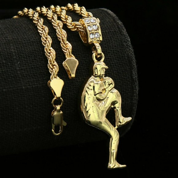 14k Gold Pitcher 20" Rope Chain + Pendant